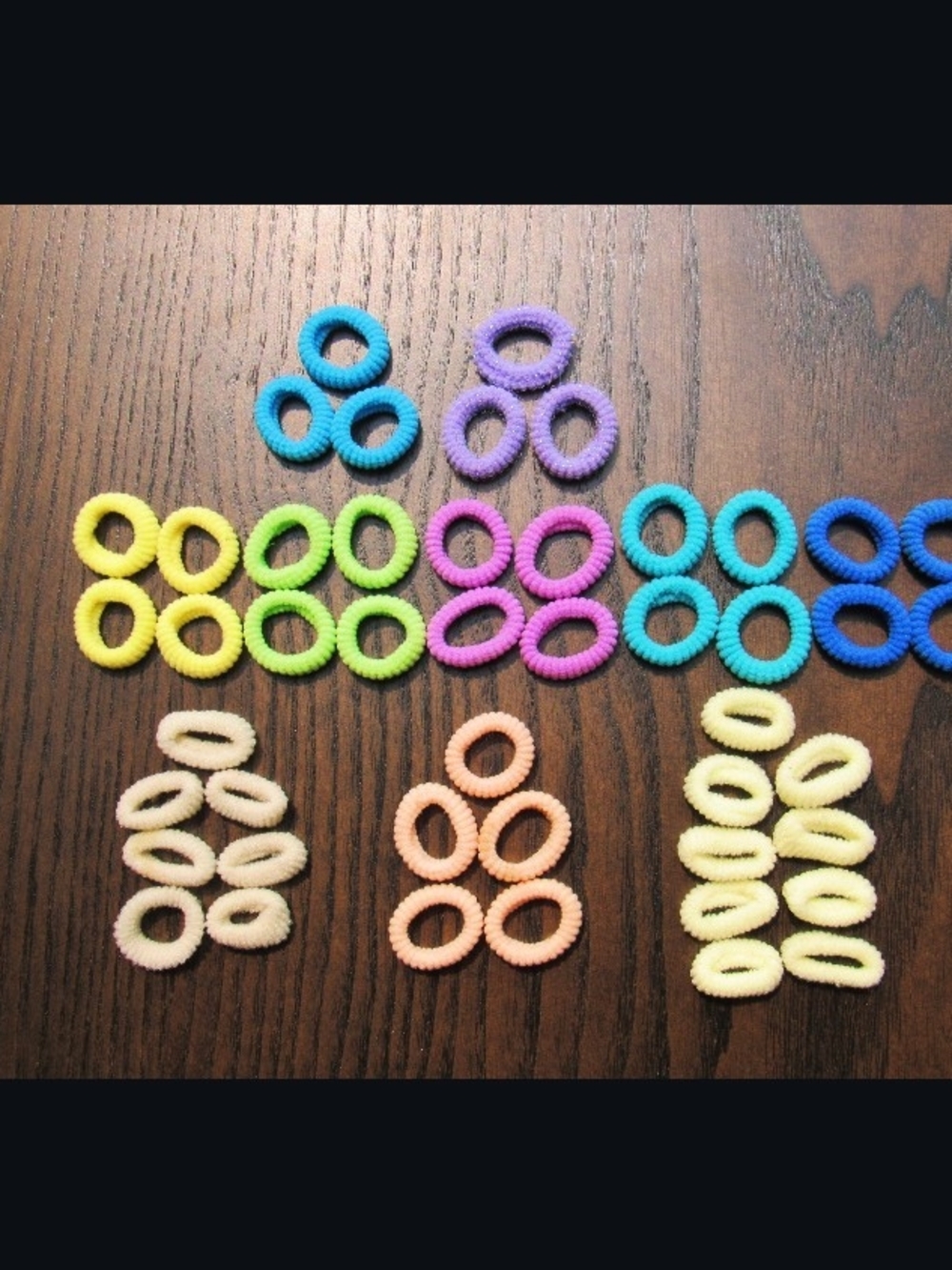 Assorted Kids Elastic Hair Rings - Multicolor Pastel & Bright Set